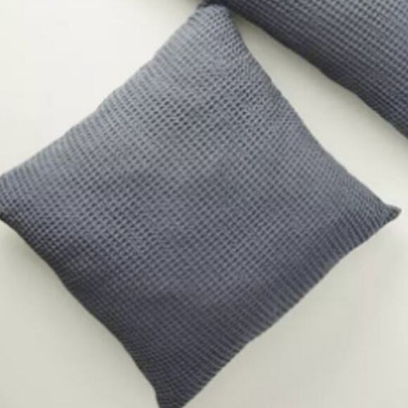 Anthropologie Woven Waffle Pillow 24 x 24 Gray NEW$ One Pillow - Picture 2 of 4